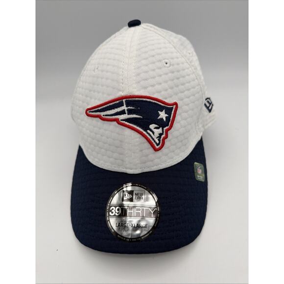 New England Patriots Flex Hat 2024 Training Camp New Era 39THIRTY L/XL NWT White - Picture 1 of 6